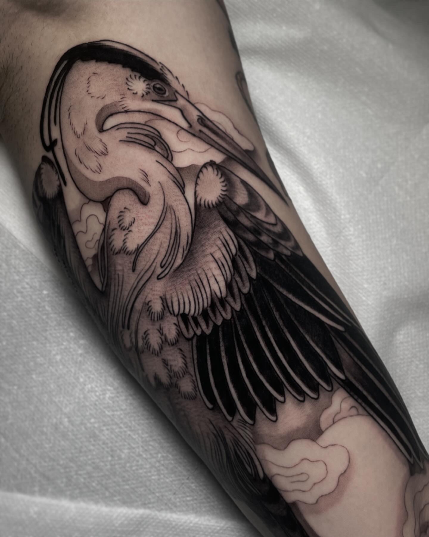 blue hern tattoo